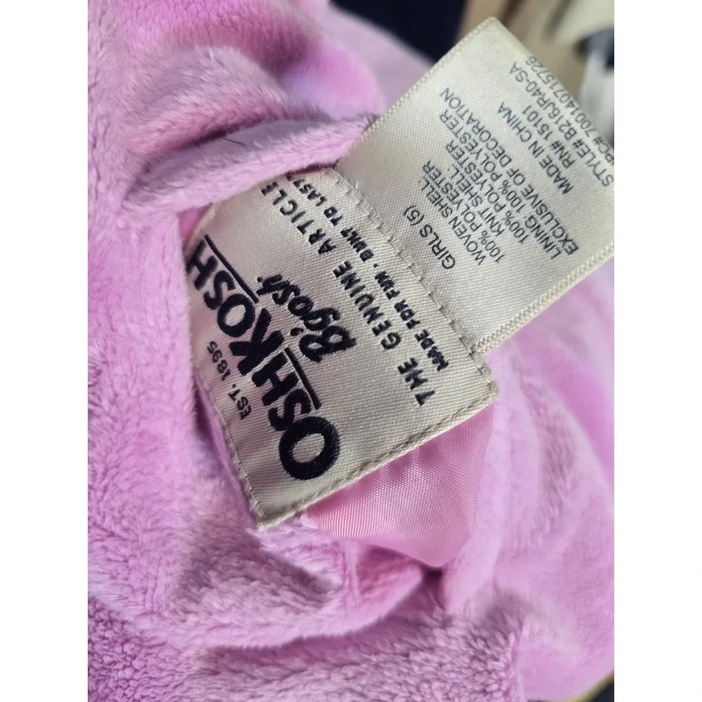 Oshkosh B'gosh Girls 5 Fleece Revirsable Jacket Pink Gray